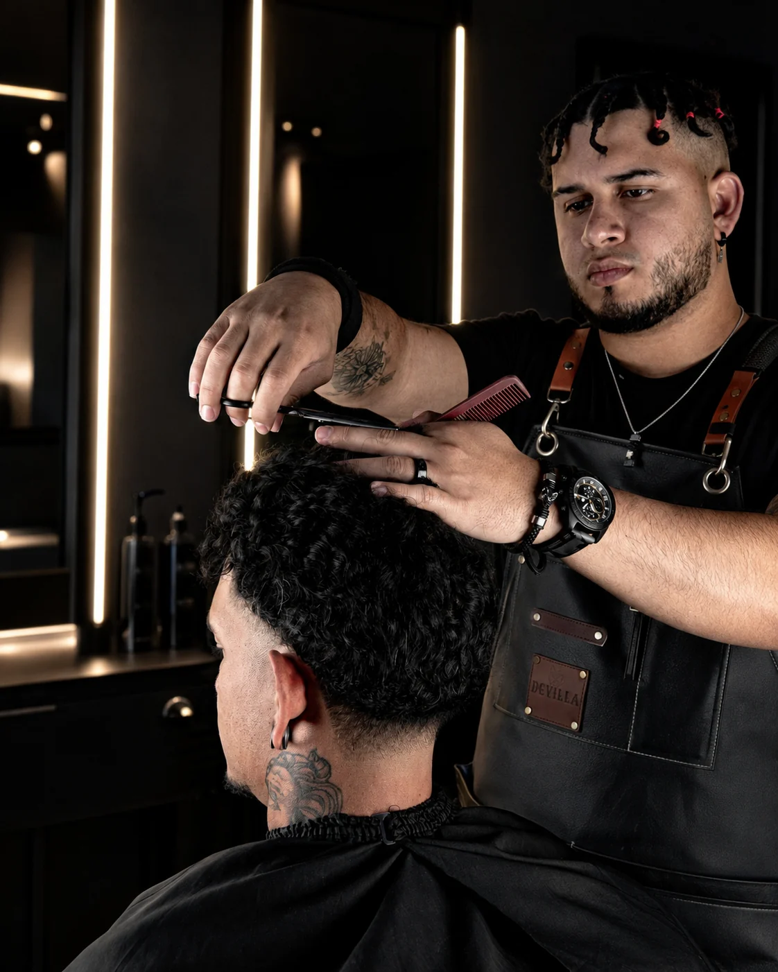 Corte de cabello en proceso