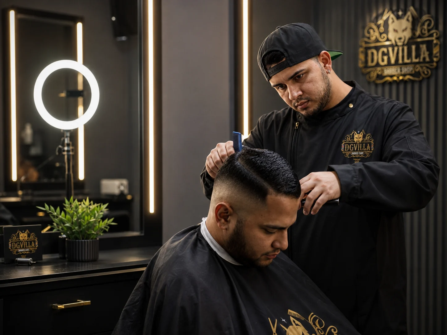 Barbero trabajando en DGVILLA